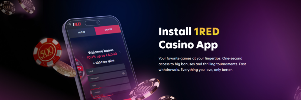 Mobile app 1red Casino