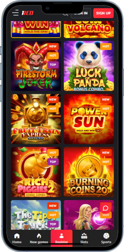 Jackpot games at 1red casino